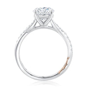 A. JAFFE - Round Cut Diamond Split Shank Crossover Engagement Ring