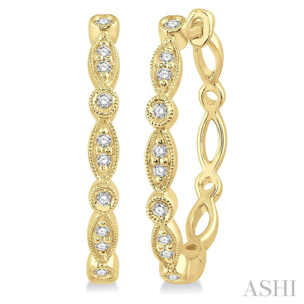 ASHI - ILLUSION DIAMOND HOOP EARRINGS