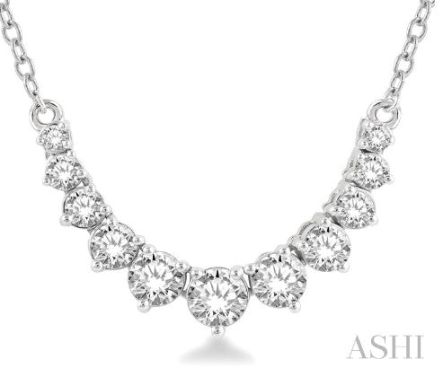 ASHI - GRADUATED DIAMOND SMILE PENDANT