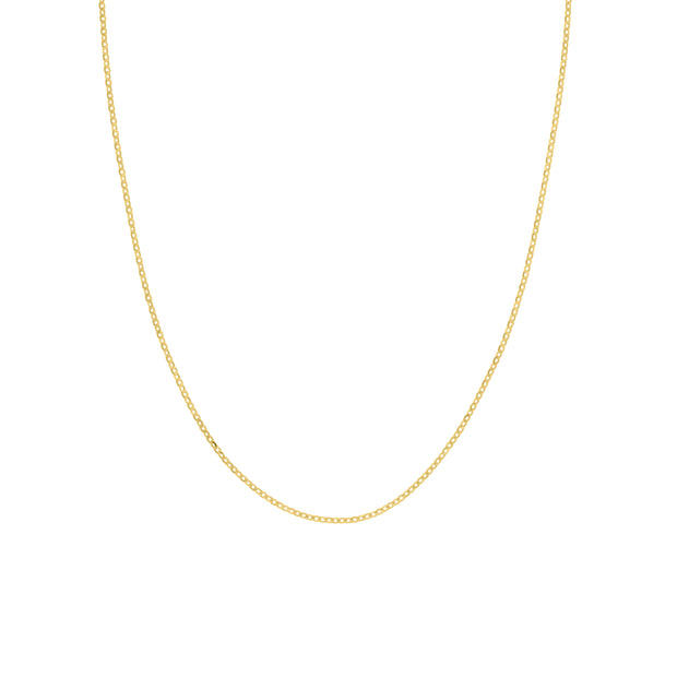 YELLOW GOLD CRYSTAL DIAMOND CUT CABLE CHAIN (18")