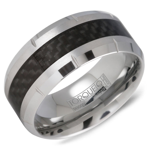 Crown Ring - Tungsten & Carbon Fiber Band