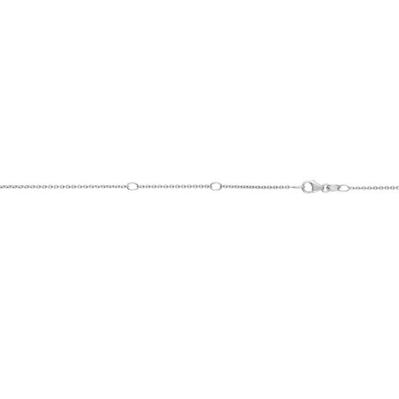 Siebke Hoyt Round Diamond Cut Cable Gold Chain Necklace in 14K White Gold (1.3mm, 16-17