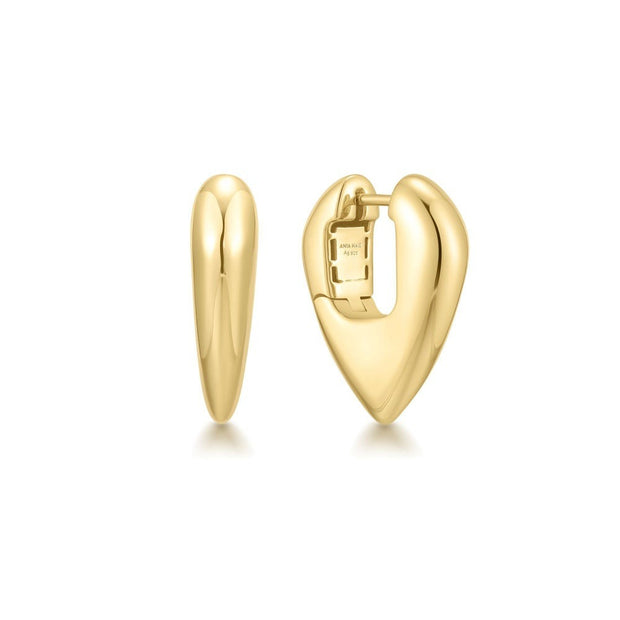 Ania Haie - Gold Puffy Shield Hoop Earrings