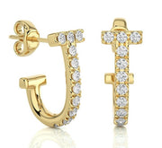 Diamond Open Hoop Earrings