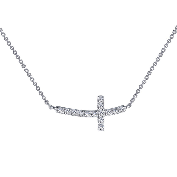 Lafonn - Sterling Silver Sideways Cross Necklace