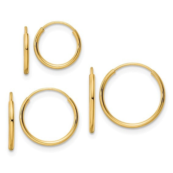 SET OF YELLOW GOLD HOOPS