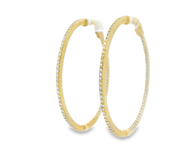 Diamond In & Out Hoop Earrings