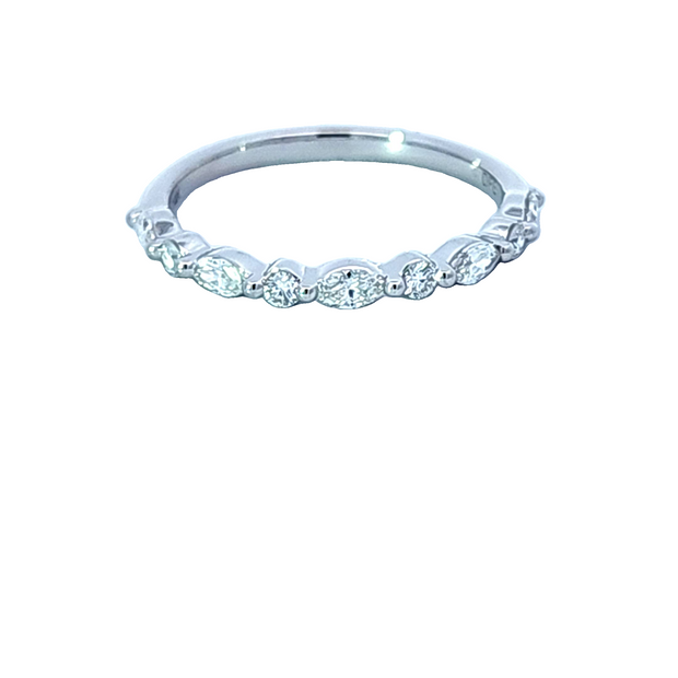 ALTERNATING SHAPES DIAMOND WEDDING BAND – 0.55 TCW