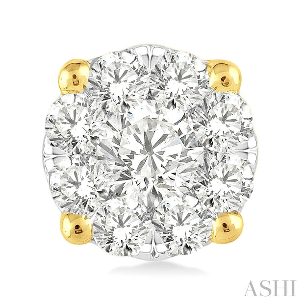 Ashi - 3/4 Ct "Lovebright' Cluster Earrings