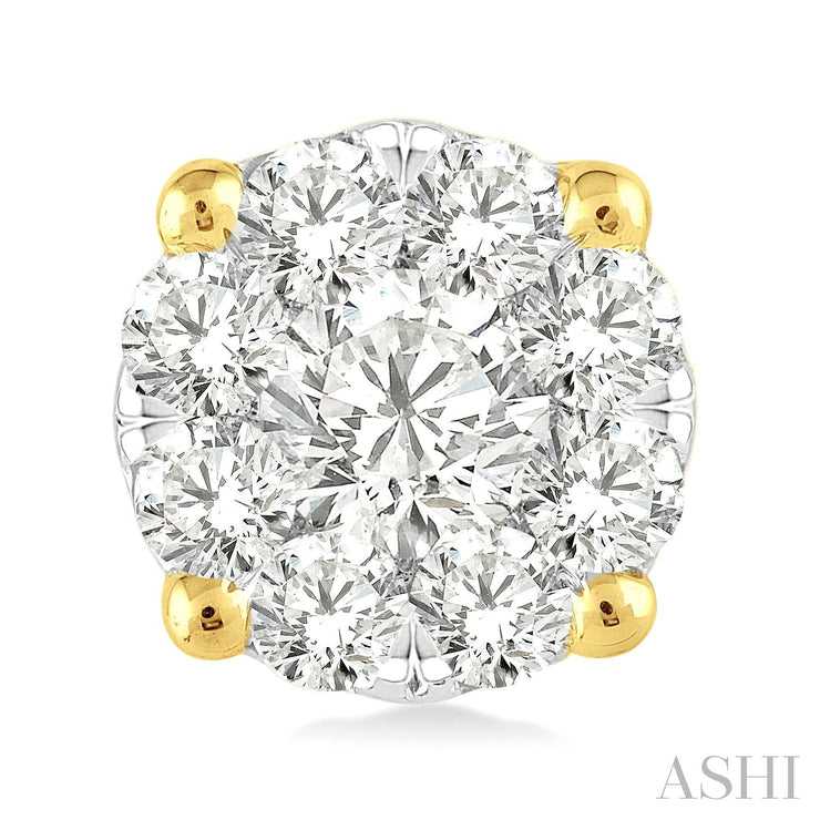 Ashi - 3/4 Ct "Lovebright' Cluster Earrings