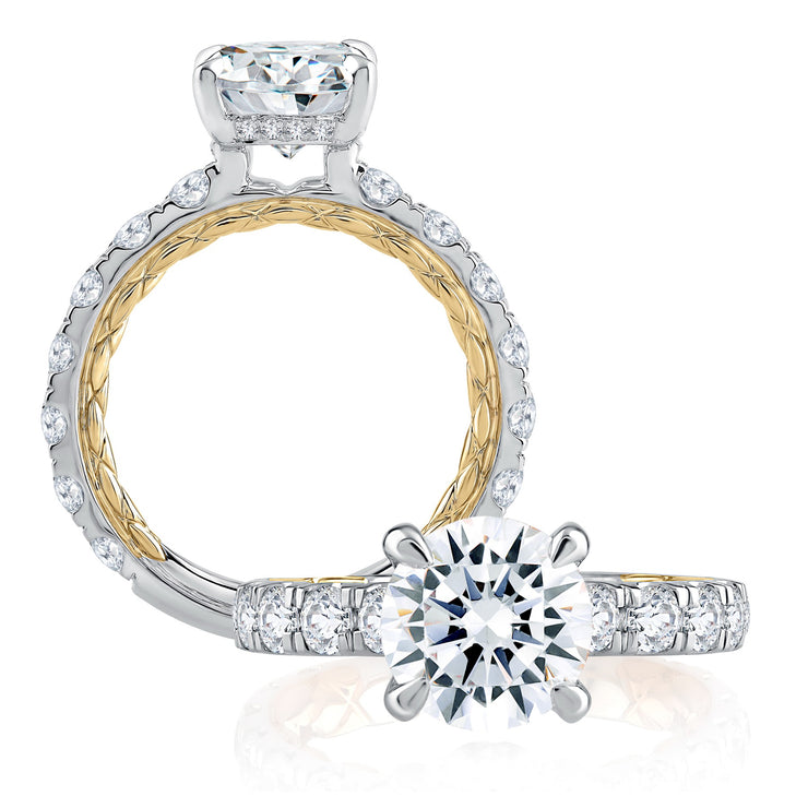 A Jaffe - Two Tone Diamond Engagement Ring Center