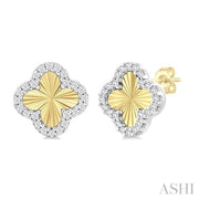 Ashi - Diamond Fluted Clover Post Earrings