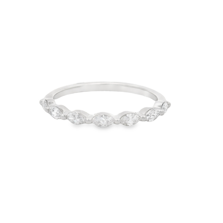 Marquise Diamond Wedding Band - 2/5 Ct