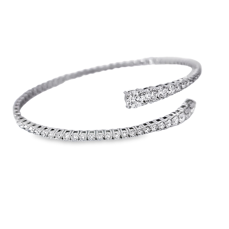 GRADUATED DIAMOND BYPASS BANGLE BRACELET