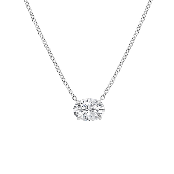 OVAL DIAMOND SOLIATIRE PENDANT - 2 TCW