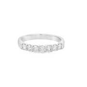 7 Stone Diamond Wedding Band - 3/4 Ct