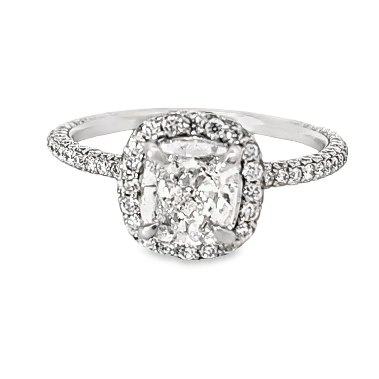 DIAMOND ENGAGEMENT RING - 1.2 TCW CUSHION CENTER