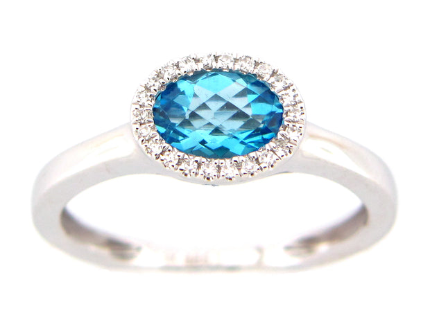DILAMANI – BLUE TOPAZ & DIAMOND RING