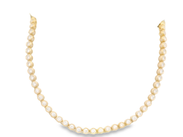 Bezel Set Diamond Tennis Necklace - 3 2/6 Ct