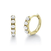 SHY CREATION - PEARL HUGGIE HOOP EARRINGS