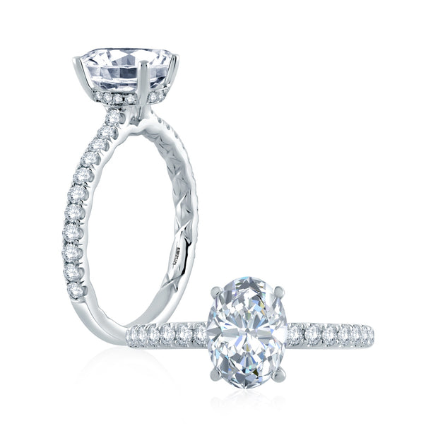 A Jaffe - Hidden Halo Diamond Engagement Ring Setting