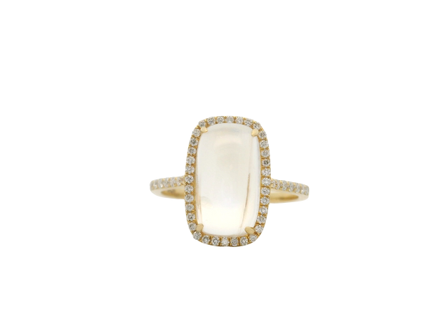 Moonstone & Diamond Ring