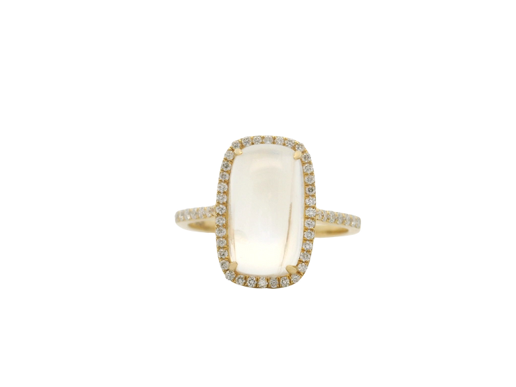 Moonstone & Diamond Ring