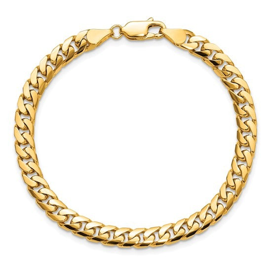 YELLOW GOLD CUBAN BRACELET 8"