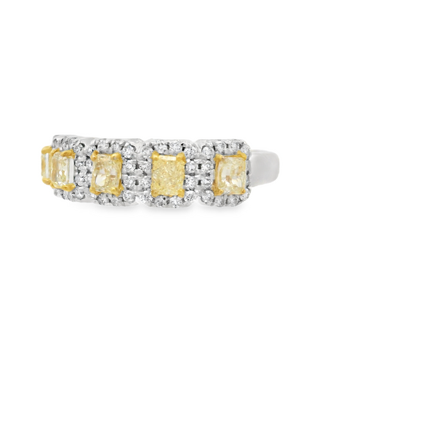 Yellow Diamonds With Halo Band - 1 Ct