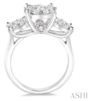 ASHI - DIAMOND CLUSTER "3 STONE" RING - 2.00 TCW