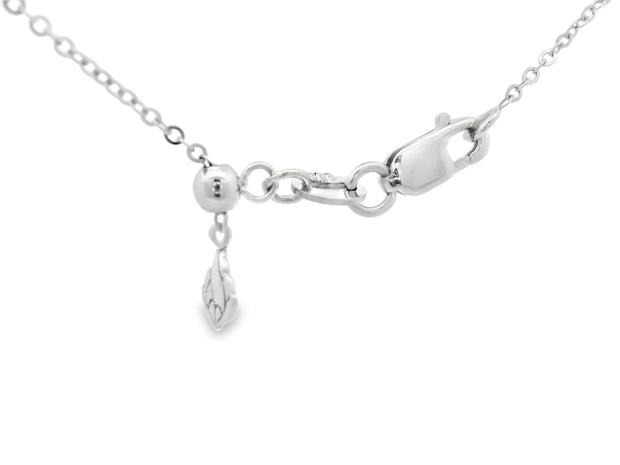 WHITE GOLD ADJUSTABLE CABLE CHAIN 18"