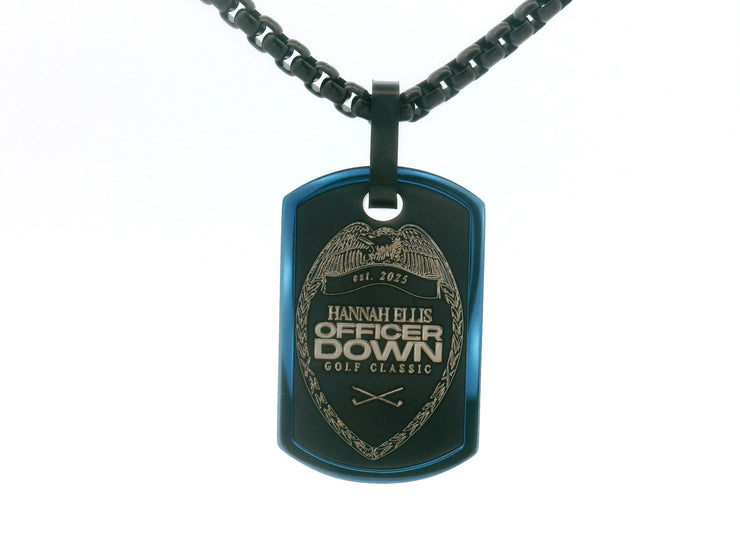 Black & Blue Stainless Steel Dogtag Necklace