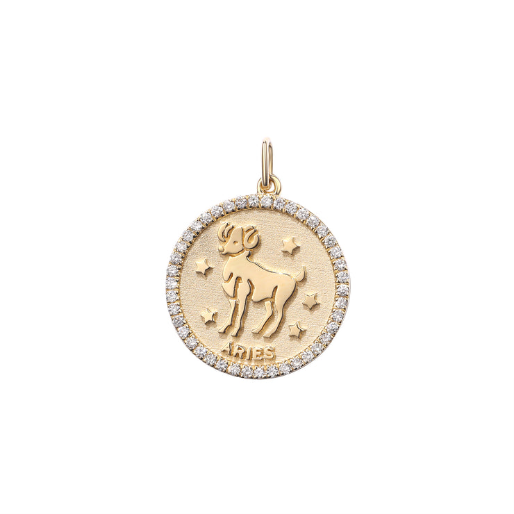 DIAMOND ARIES ZODIAC PENDANT