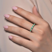 LAFONN - SIMULATED DIAMOND & EMERALD MAY BIRTHSTONE RING