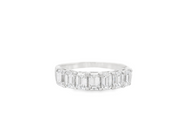 7 Stone Emerald Diamond Band
