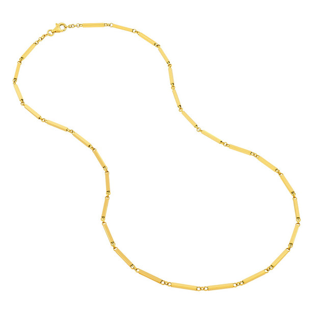 GOLD STATION BAR CHAIN 18"