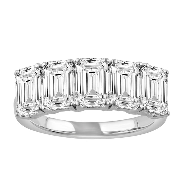Emerald Diamond 5 Stone Ring - 3 1/2 Ct