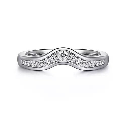 GABRIEL & CO - CHANNEL SET DIAMOND CONTOUR WEDDING BAND – 0.25 TCW