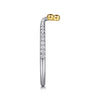 Alloy White and Yellow Plated Bujukan Clover And Cubic Zirconia Smart Ring Enhancer With 28=0.25ctw Round CZ's