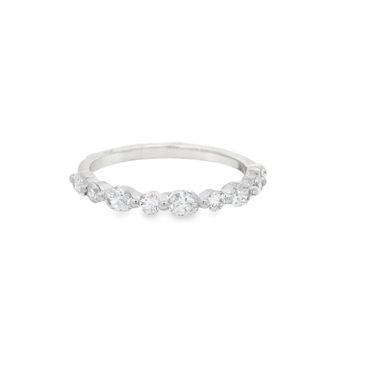 Alternating Shape Diamond Wedding Band - 2/3 Ct