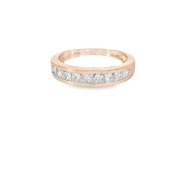 CHANNEL SET PRINCESS DIAMOND WEDDING BAND - 0.75 TCW