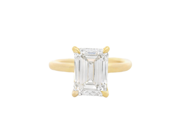 Hidden Halo Diamond Engagement Ring – 3 Ct Emerald Cut Center