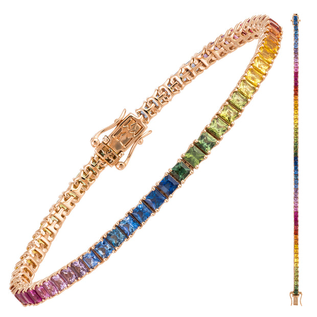Rainbow Sapphire Tennis Bracelet