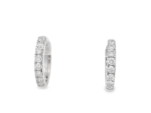 Diamond Huggie Hoop Earrings
