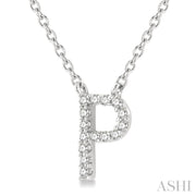 Ashi - 'P' Diamond Initial Pendant