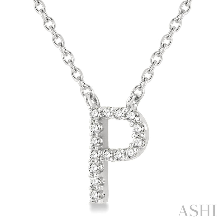 Ashi - 'P' Diamond Initial Pendant