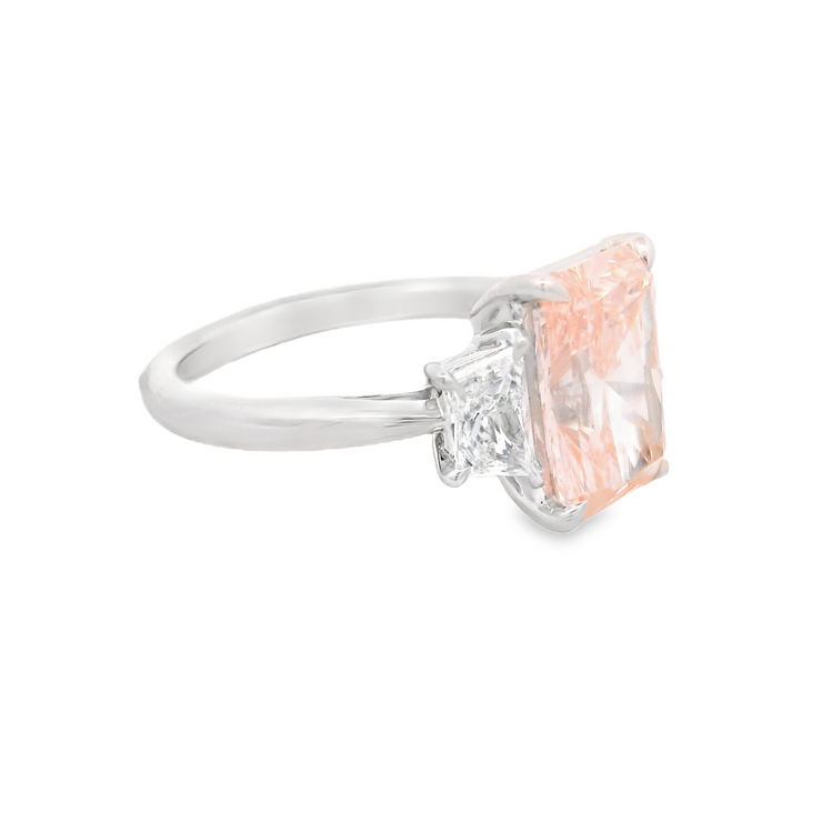 Pink Diamond 3 Stone Ring