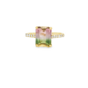 Watermelon Tourmaline & Diamond Ring
