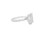 Diamond Solitaire Engagement Ring - 4 Ct Emerald Center