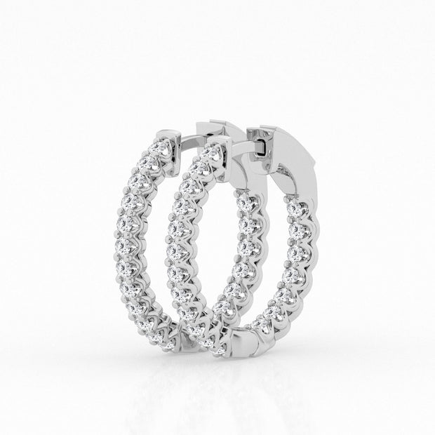In & Out Diamond Hoop Earrings